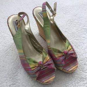 Steve Madden Plaid Open Toe Wedge